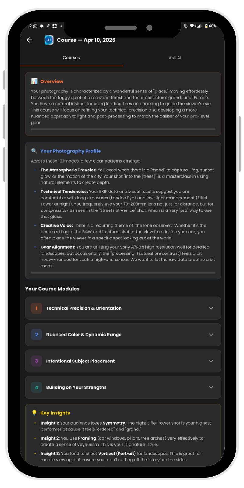 Personalized course curriculum